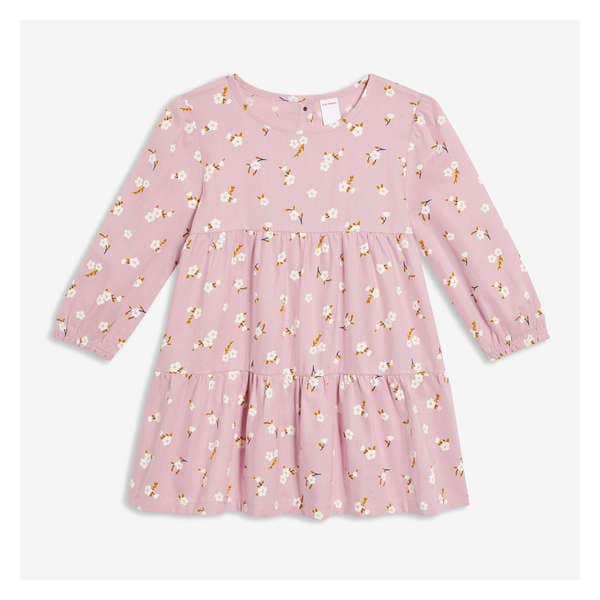 Baby Girls' Flannel Dress - Light Mauve